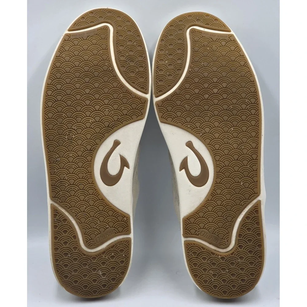OluKai Canvas Slip On Sneakers Cream Off White Men's Size 12